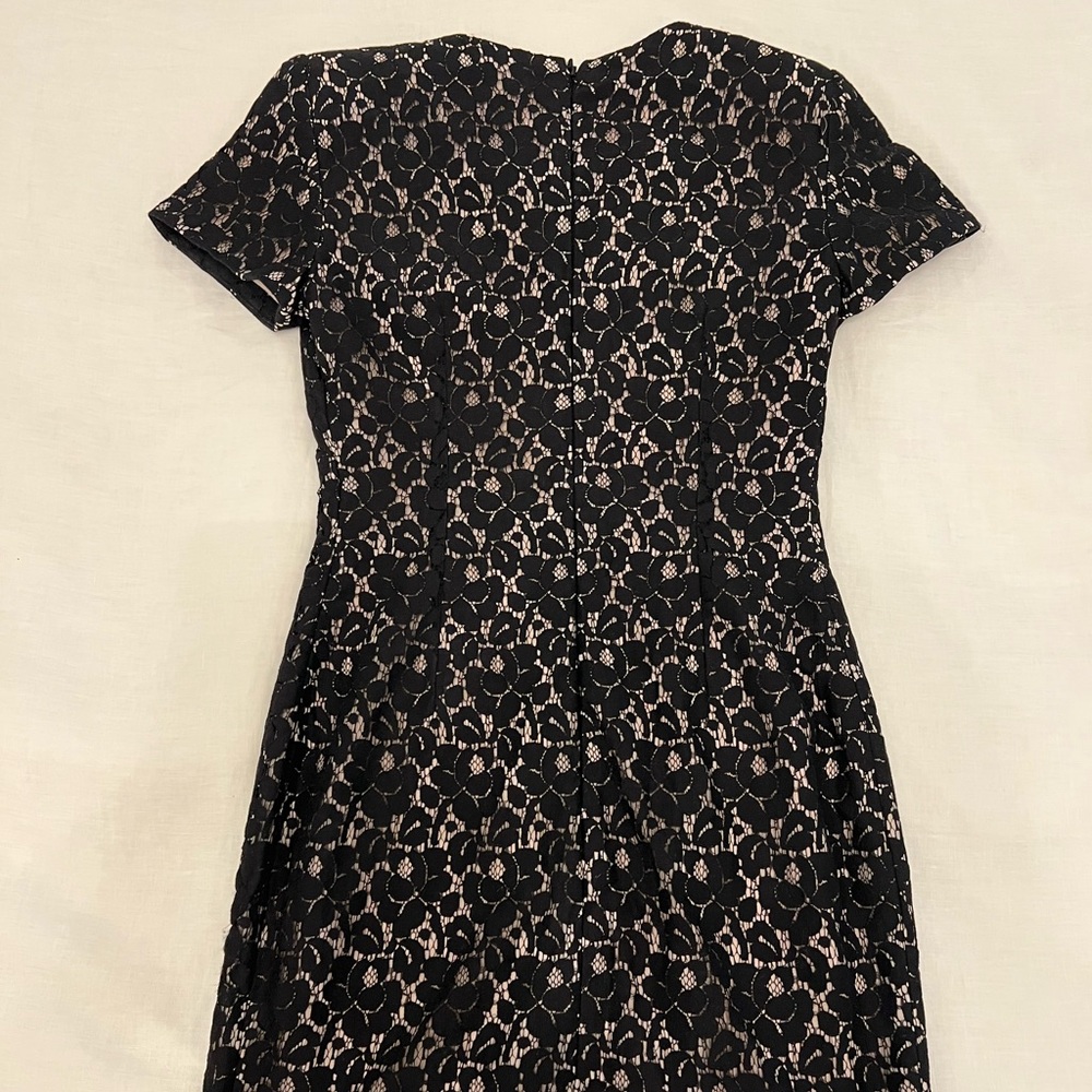 French Connection Black and Tan Lace Dress